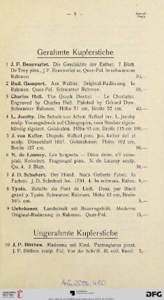 Ungerahmte Kupferstiche (Nr. 10-26)