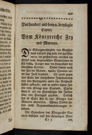 441, Das CXXXIII. Capitel. Vom Königreiche Fez und Marocco.