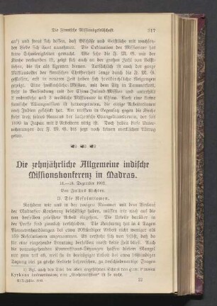 Die zehnjärliche Allgemeine indische Missionskonferenz in Madras
