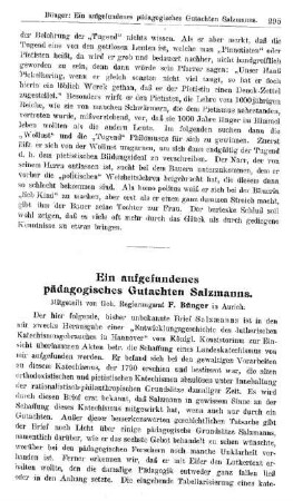 Ein aufgefundenes pädagogisches Gutachten Salzmanns