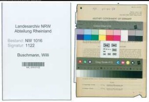 Entnazifizierung Willi Buschmann , geb. 09.12.1902 (Betriebsleiter)
