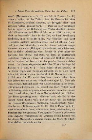 Ueber die rechtliche Natur des römischen Fiskus