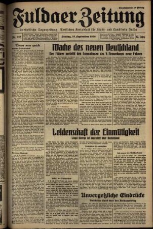 Ausgabe vom Freitag, den 18. September 1936.