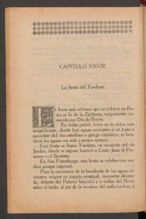 Capítulo XXVIII - La fiesta del Yordann.