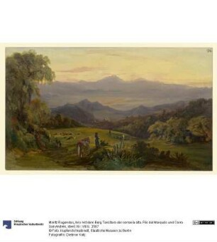 Ario mit dem Berg Tancítaro der cerranía alta. Río del Marqués und Cerro San Andrés