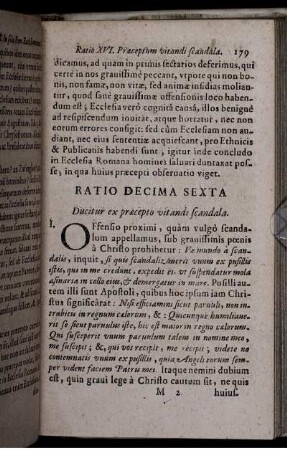 Ratio Decima Sexta. Ducitur ex praecepto vitandi scandala