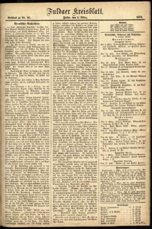 Zweite Ausgabe vom Samstag, den 08. März 1873.