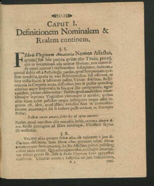 Caput I. Definitionem Nominalem & Realem continens.