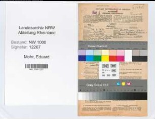 Entnazifizierung Eduard Mohr, geb. 10.06.1890 (Inspektor)