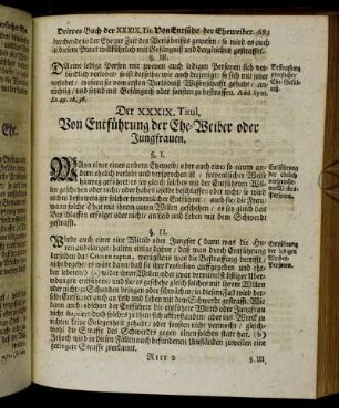 Der XXXIX. Titul. Von Entführung der Ehe-Weiber oder Jungfrauen.
