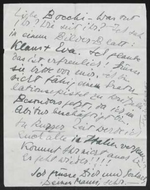 Brief von Alice Bernoulli an Margarete Hauptmann
