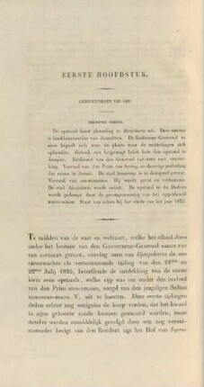 Eerste hoofdstuk. Gebeurtenissen van 1825