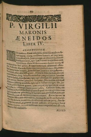 ... Aeneidos Liber IV.