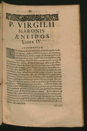 ... Aeneidos Liber IV.