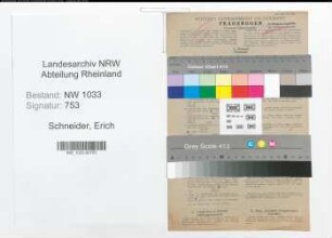 Entnazifizierung Erich Schneider , geb. 28.04.1921 ()