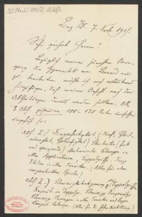 Brief an B. Schott's Söhne : 07.11.1907