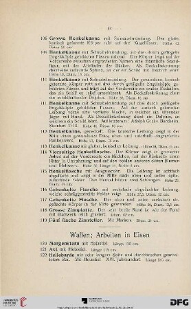Waffen; Arbeiten in Eisen (Nr. 120-172)