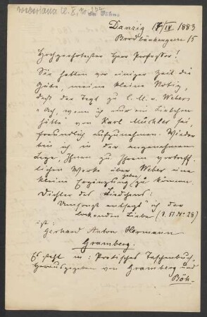 Brief an Friedrich Wilhelm Jähns : 17.04.1883