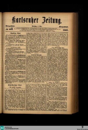 Karlsruher Zeitung, [No. 203] Morgenblatt
