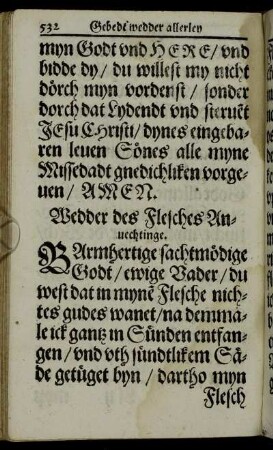 Wedder des Fleisches Anuechtinge.