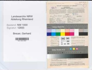 Entnazifizierung Gerhard Breuer, geb. 26.04.1897 (Bankoberinspektor)