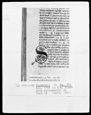 Hugo de San Victore — Initiale S(unt alia sacramenta), Folio 173verso