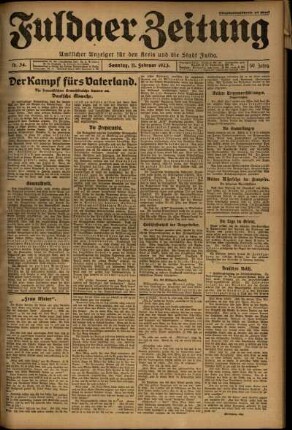 Erste Ausgabe vom Sonntag, den 11. Februar 1923.
