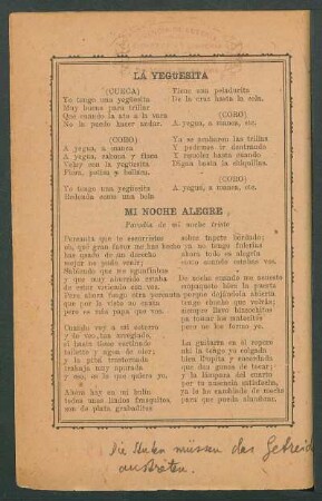 Mi noche alegre : Parodía de mi noche triste