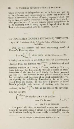 On Fourier's (double-integral) theorem.