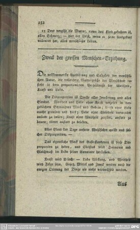 Zweck der grossen Menschen-Erziehung