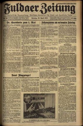 Erste Ausgabe vom Sonntag, den 28. April 1935.
