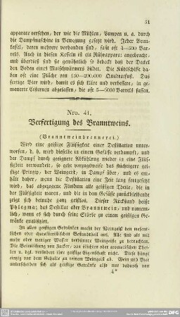 Nro. 41. Verfertigung des Branntweins