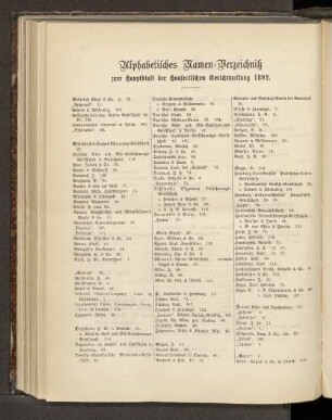 Alphabetisches Namen-Verzeichniß