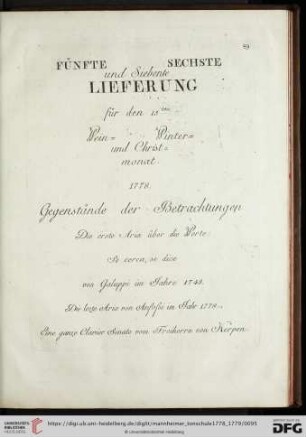 Fünfte, Sechste und Siebte Lieferung 1778
