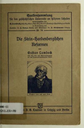 H. 70: Die Stein-Hardenbergischen Reformen