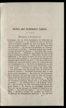 Sieben und zwanzigstes Capitel. Maurerei in Frankreich.