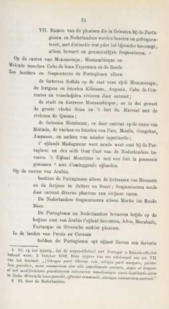 VII. Namen van de plaatsen die in Orienten bij de Portugiesen en Nederlanders ...