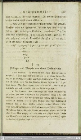 § 49. Potenzen und Wurzeln von einem Decimalbruch