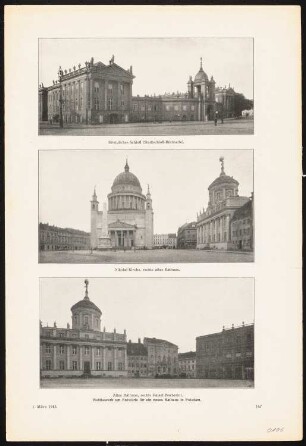 Erweiterung des Alten Rathauses, Potsdam: Rückansicht Stadtschloss, Ansicht Nikolaikirche, Ansicht vom Alten Rathaus