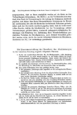 Zusammenstellung der angenommenen Thesen : [Protokolle der Verhandlungen]
