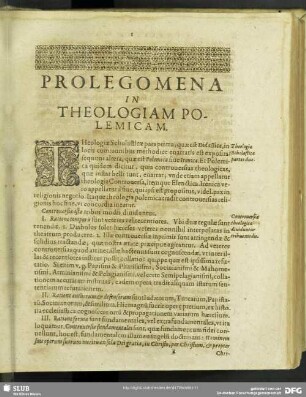 Prolegomena In Theologiam Polemicam