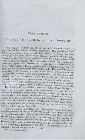 Erster - Fünfter Abschnitt.