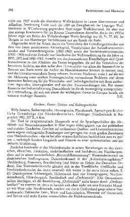 Rezensionen und Hinweise :: Kirchen-, Kunst-, Geistes- und Kulturgeschichte