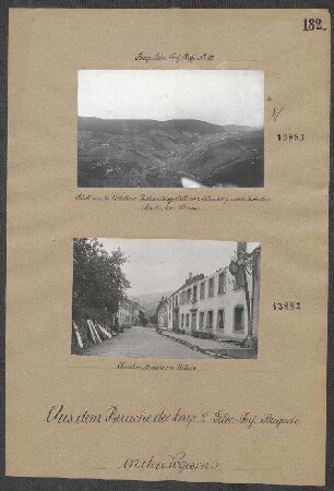 Blick von der Artillerie-Beobachtungsstelle am Kleinberg rechts nach der Markircher Straße