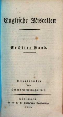 Englische Miscellen. 6. 1802