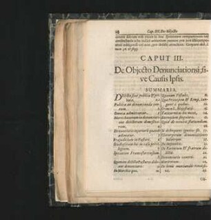 Caput III. De Obiecto Denunciationsi, sive Causis Ipsis.