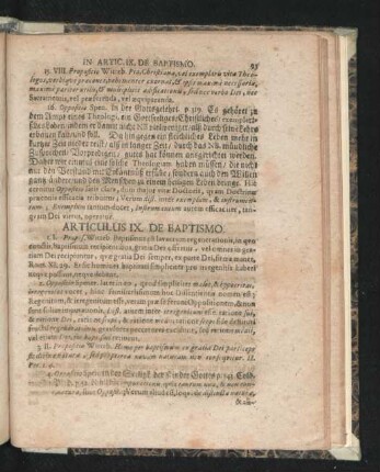 Articulus IX. De Baptismo.
