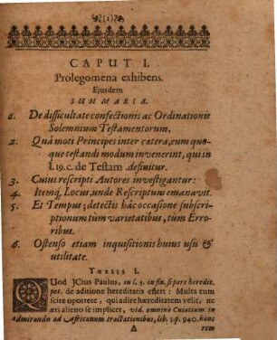 De Testamento. Principi, Aut Comiti oblato, Tractatio Analytico-Synthetica : l. 19. C. de Testament. Theoriam & Praxin ostendens