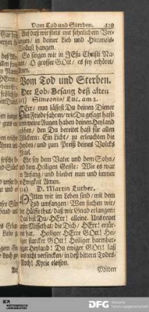 Vom Tod und Sterben.
