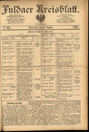 Ausgabe vom Donnerstag, den 31. August 1893.